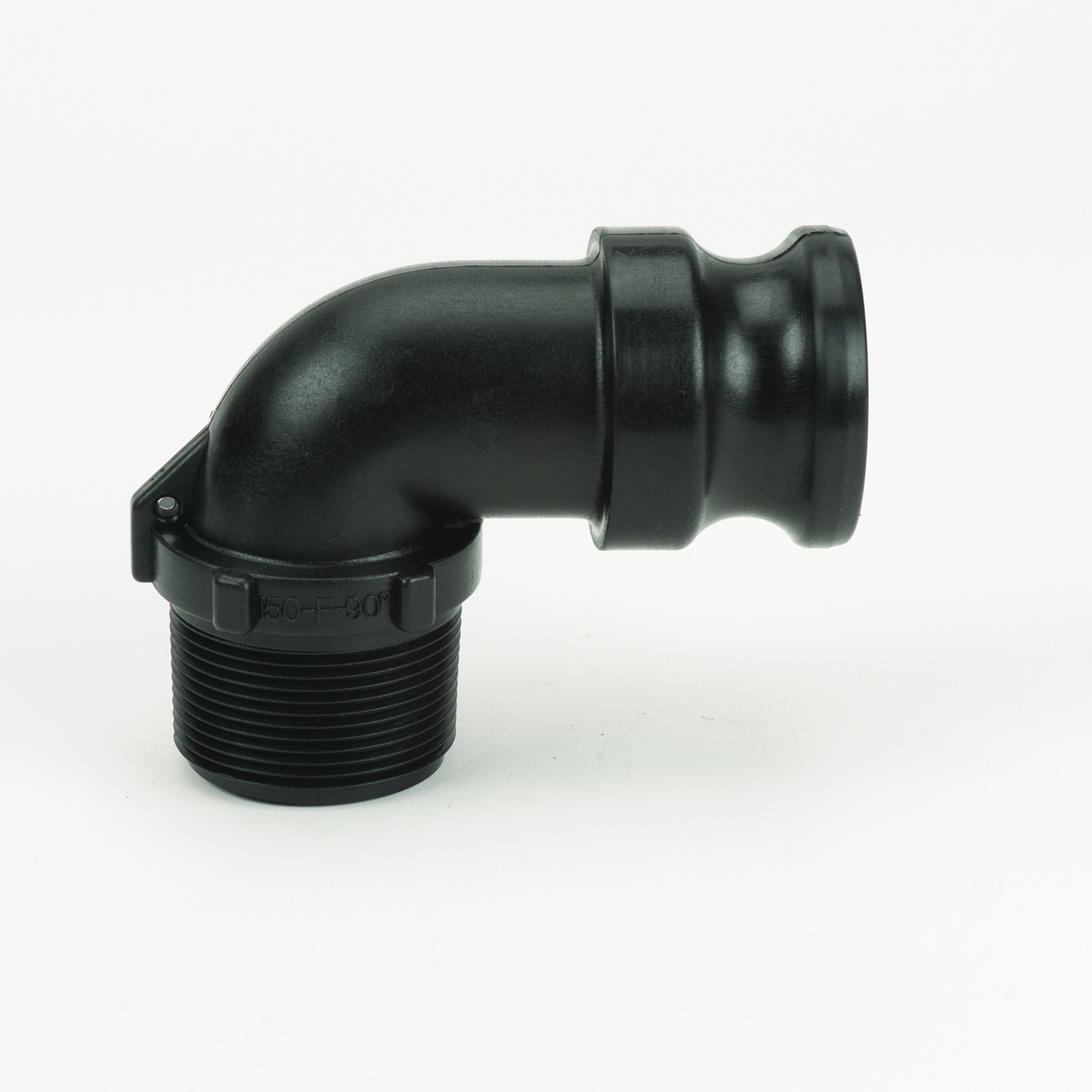 PP Elbow 90 DEG 1 1/2-inch MQDC X 1 1/2-inch MNPT | 150F90 | Banjo Corporation | Category-Elbow, Connector Type-Male NPT, Connector Type-Male QDC