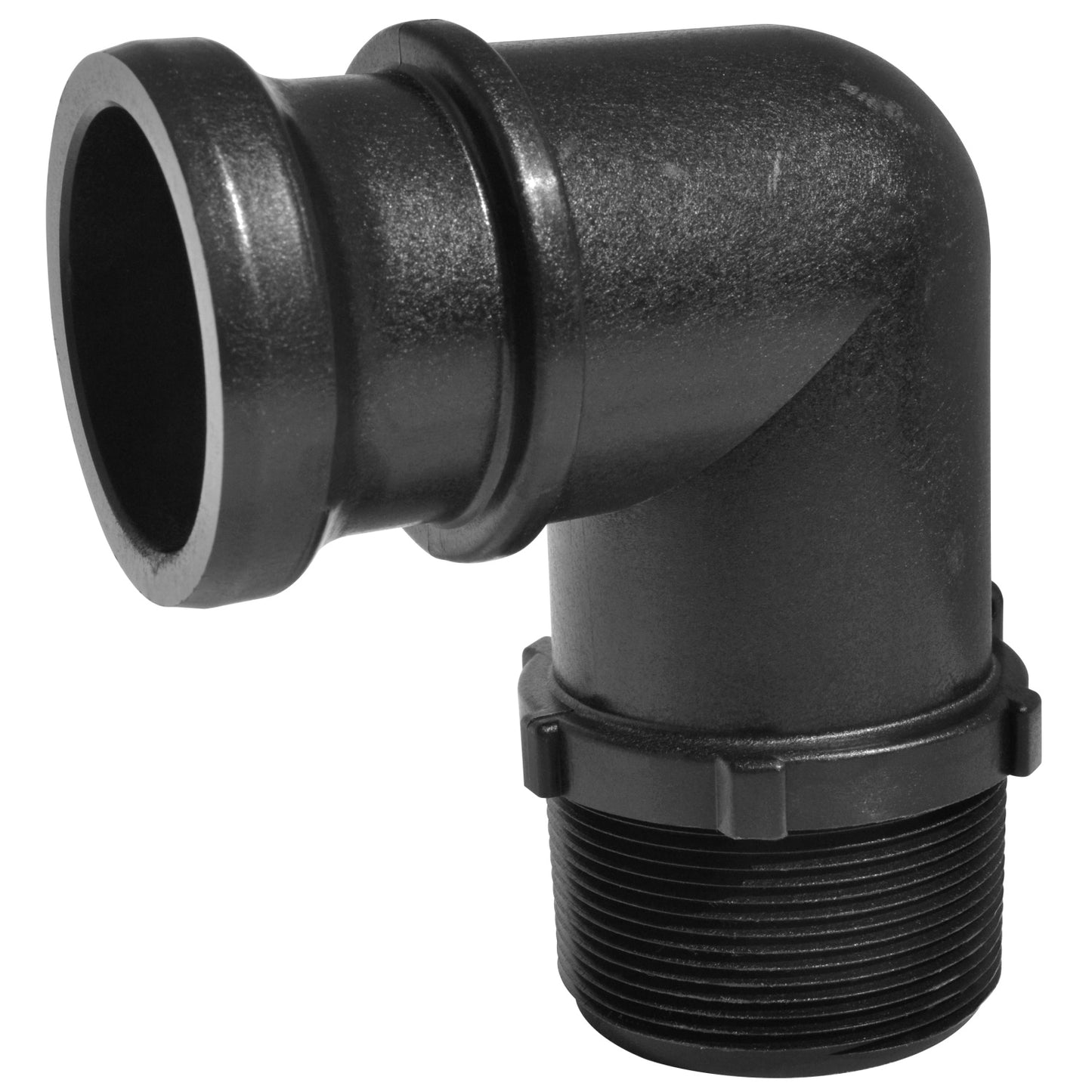 PP Elbow 90 DEG 1 1/2-inch MQDC X 1 1/2-inch MNPT | 150F90 | TerreMax | Category-Elbow, Connector Type-Male NPT, Connector Type-Male QDC