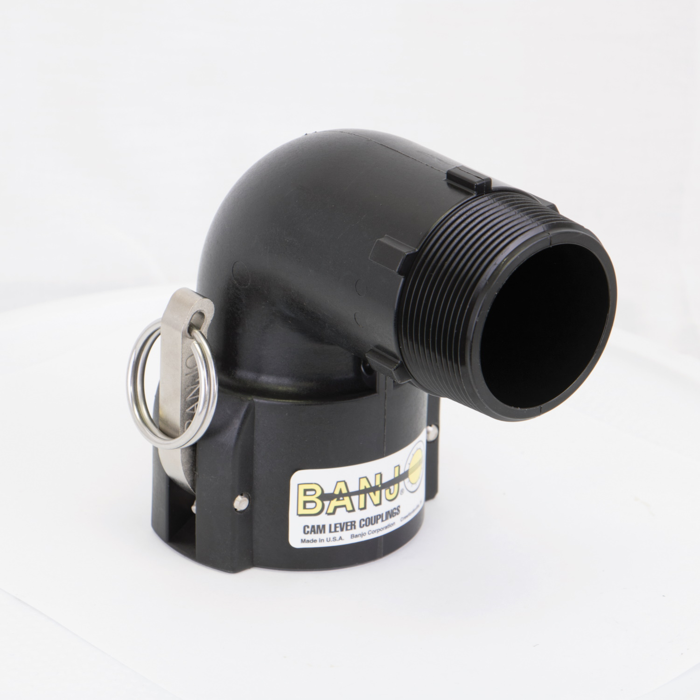 PP Elbow 90 DEG 2-inch FQDC X 2-inch MNPT | 200B90 | Banjo Corporation | Category-Elbow, Connector Type-Female QDC, Connector Type-Male NPT