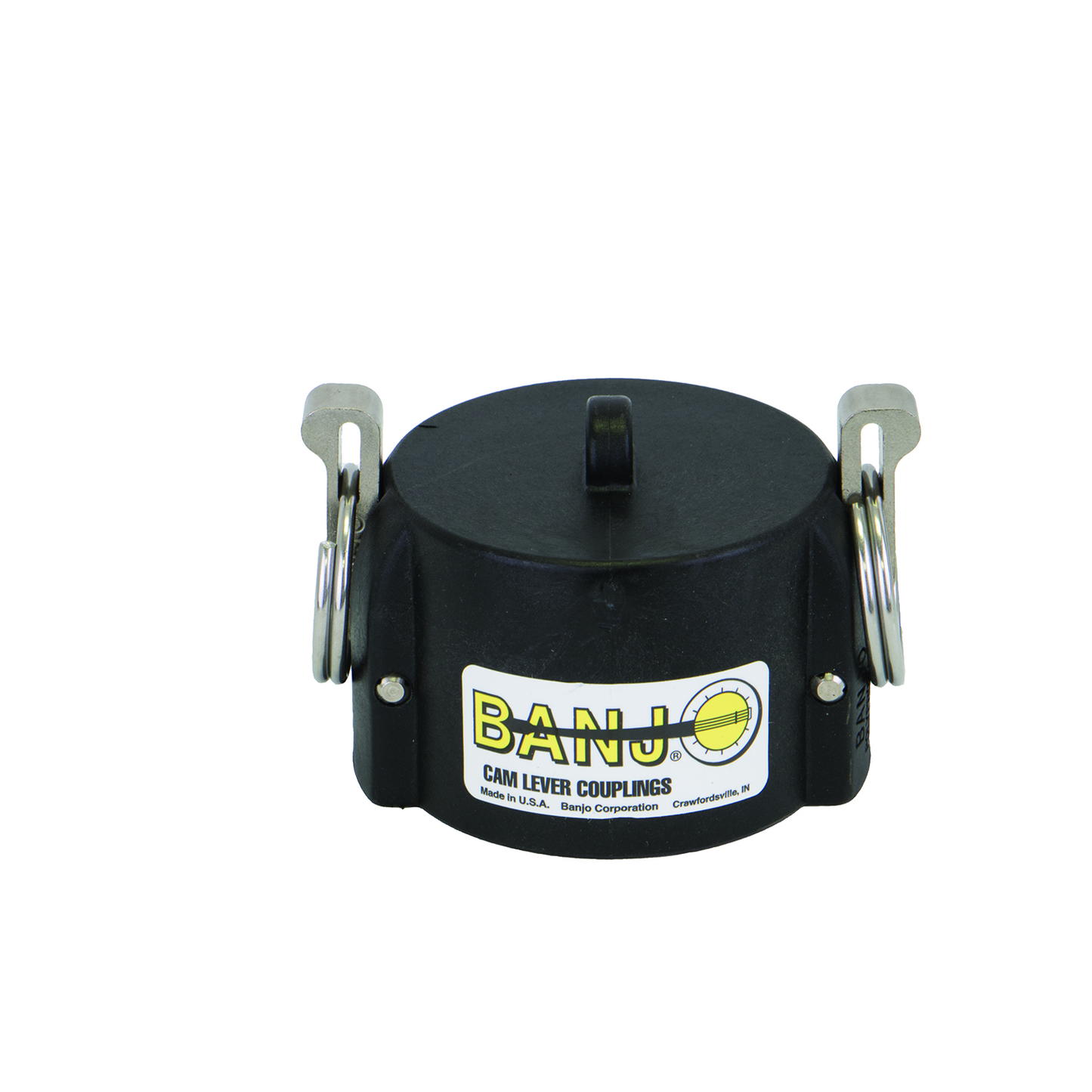 2-inch Cam Lever Dust Cap w/ Short Arms & Rings | 201CAPSH | Banjo Corporation | Category-Cap, Connector Type-Female QDC, Material-Polypropylene