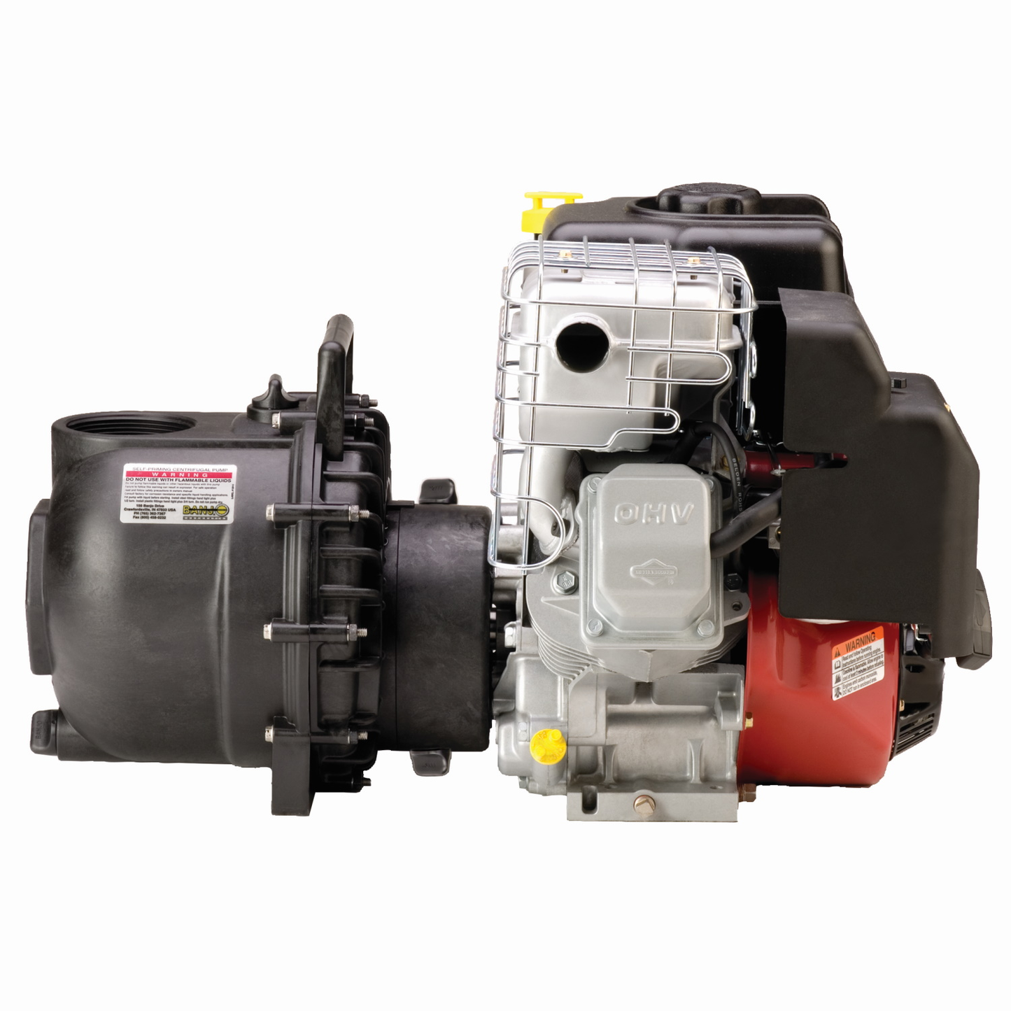 3-inch Poly WS Pump w/ 11HP B&S Engine w/ Electric Start Pull R | 300P11PROW | Banjo Corporation | Category-Pump, Connector Type-Female NPT, Material-Polypropylene