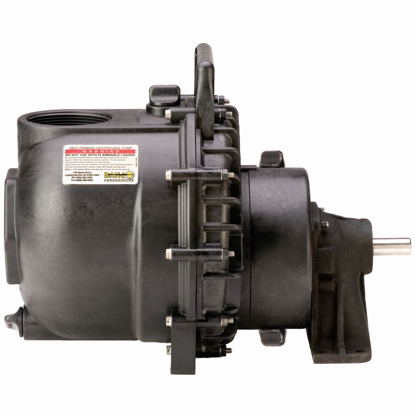 3-inch Poly WS Bearing Pedestal w/ 3/4-inch Shaft & 4VN Impeller | 300PBW | Banjo Corporation | Category-Pump, Connector Type-Female NPT, Material-Polypropylene