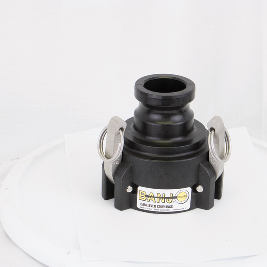 3-inch Female Coupler w/ 3 Arms X 2-inch Male Adapter Poly | 303B200A | Banjo Corporation | Category-Adapter, Connector Type-Female QDC, Connector Type-Male QDC