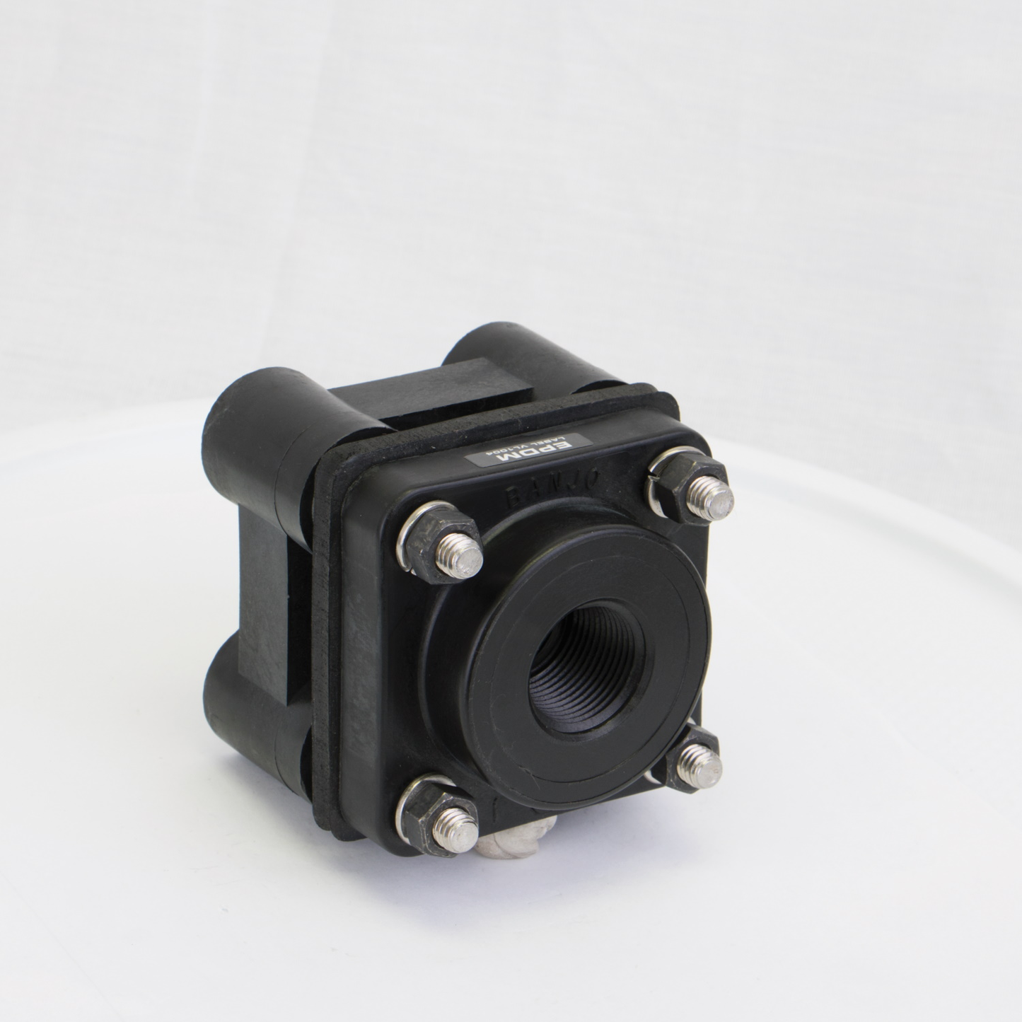 3/4-inch X 1-inch Threaded Bolted Poly Flange w/ EPDM Gasket | BF075BD | Banjo Corporation | Category-Bulkhead, Connector Type-Female NPT, Material-Polypropylene