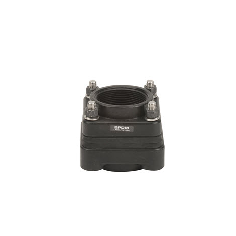2-inch X 2-inch Threaded Bolted Tank Flange w/ EPDM Gasket | BF200 | Banjo Corporation | Category-Bulkhead, Connector Type-Female NPT, Material-Polypropylene