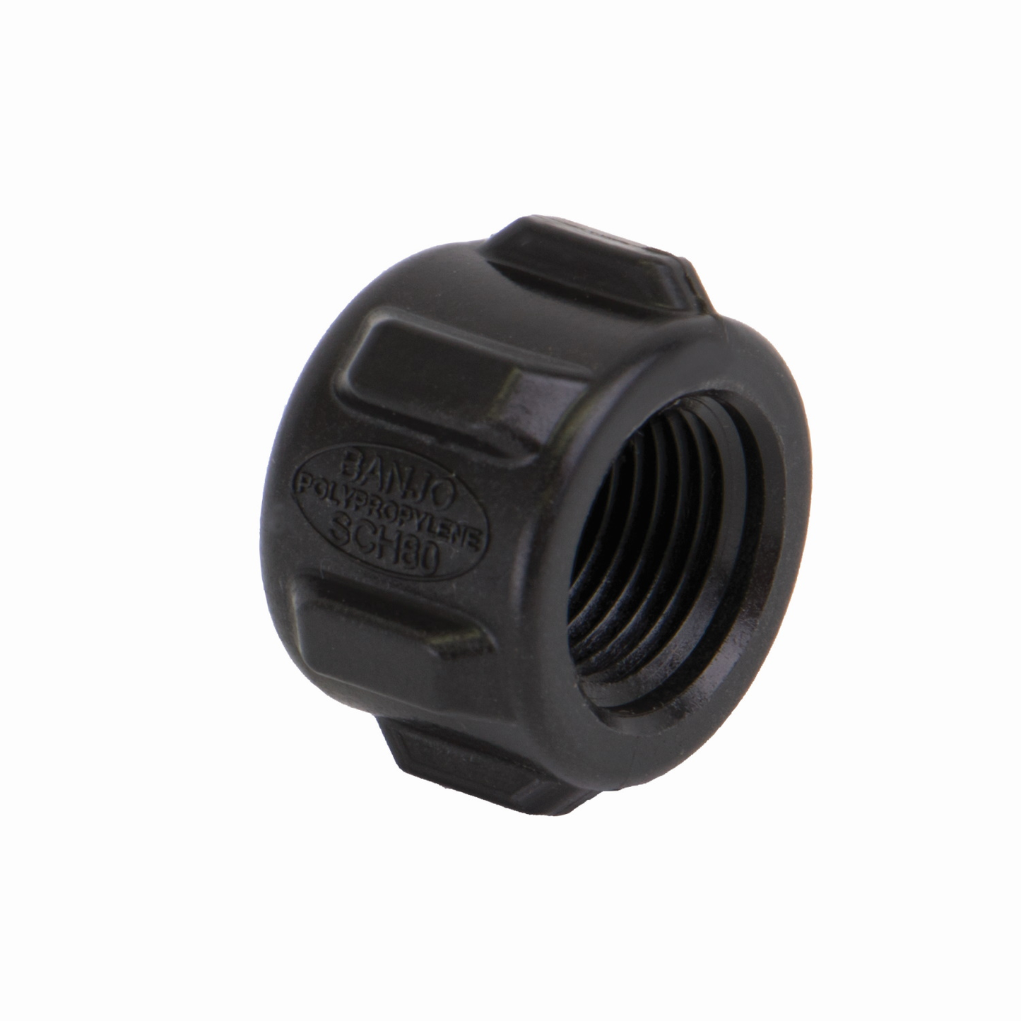 PP Cap 3/8-inch FNPT | CAP038 | Banjo Corporation | Category-Cap, Connector Type-Female NPT, Material-Polypropylene