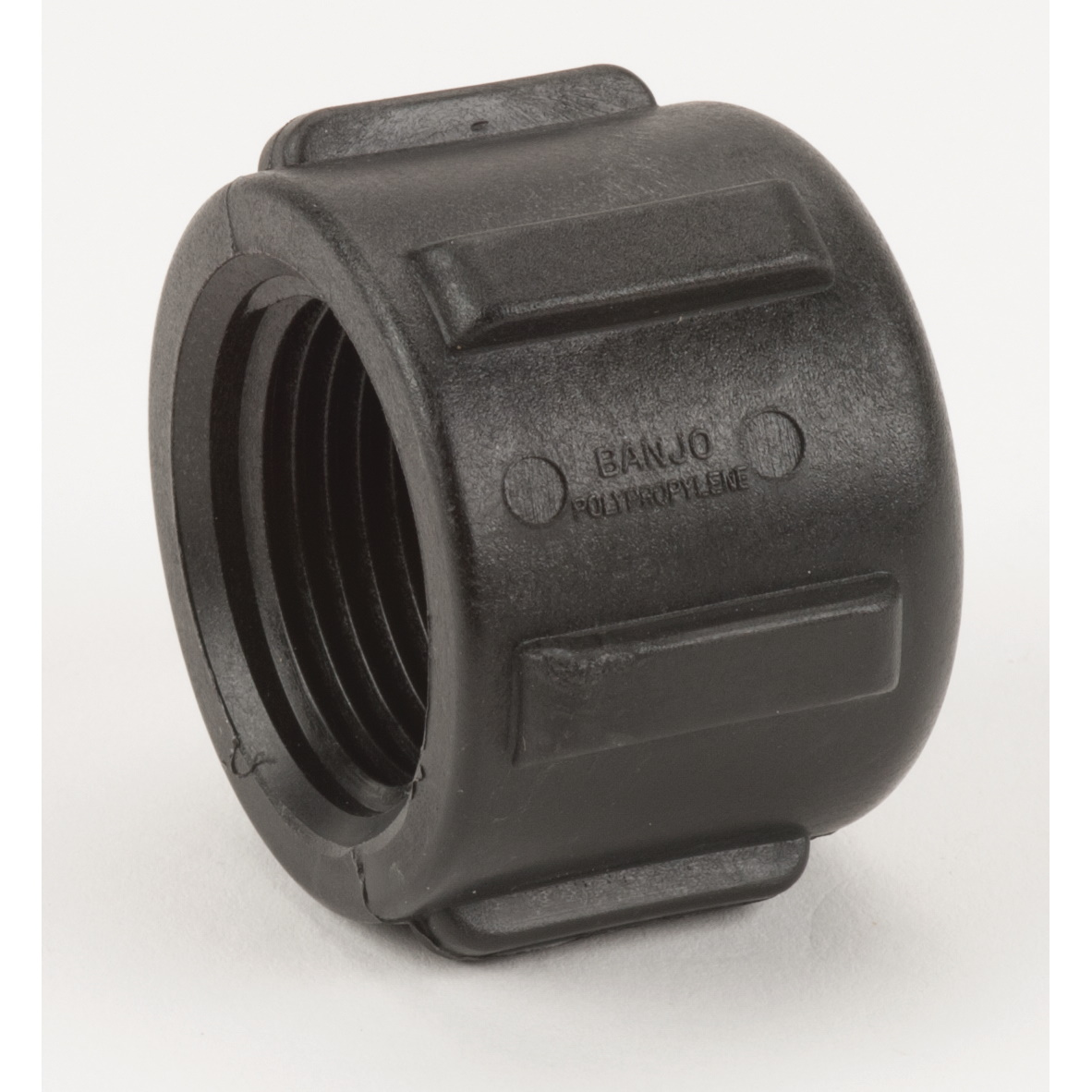 PP Cap 1-inch FNPT | CAP100 | Banjo Corporation | Category-Cap, Connector Type-Female NPT, Material-Polypropylene