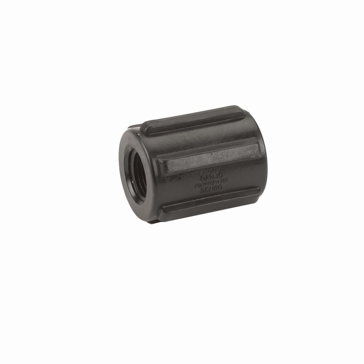 PP Coupler 1/2-inch FNPT X 1/2-inch FNPT | CPLG050 | Banjo Corporation | Category-Adapter, Connector Type-Female NPT, Material-Polypropylene