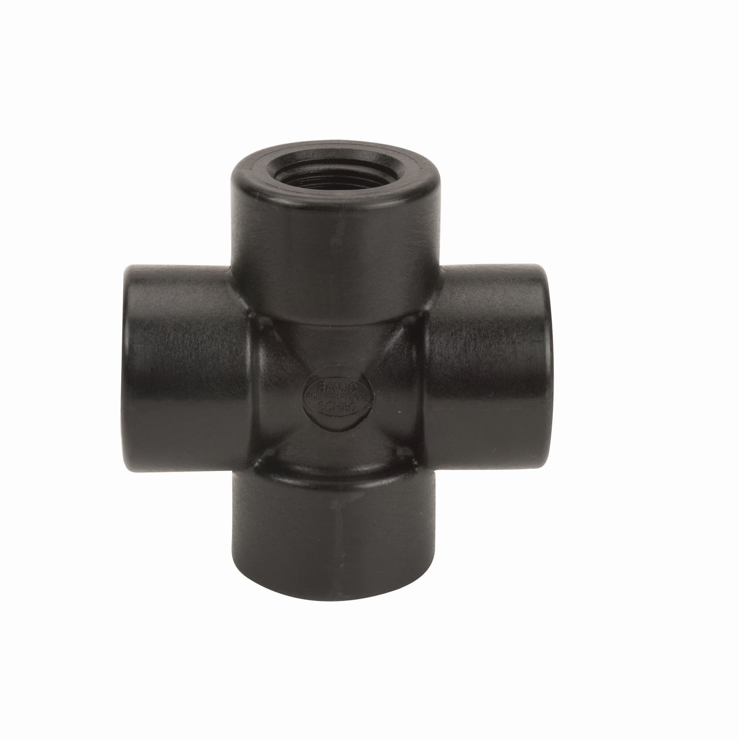 3/4-inch Poly Cross | CR075 | Banjo Corporation | Category-Cross, Connector Type-Female NPT, Material-Polypropylene