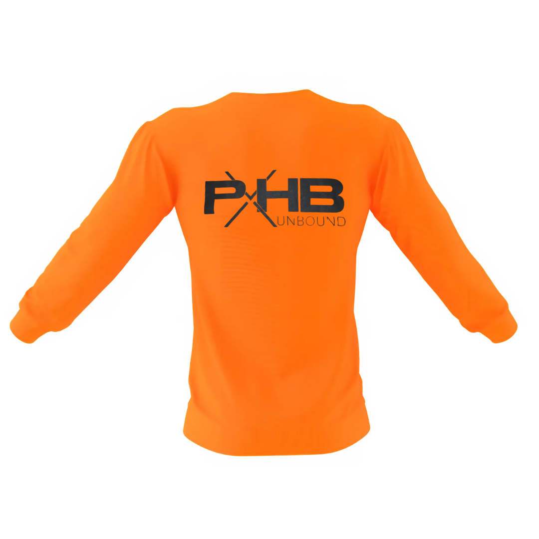 XL - PhiBer Adult Unbound Orange Long Sleeve Shirt - XL - Heavy Cotton