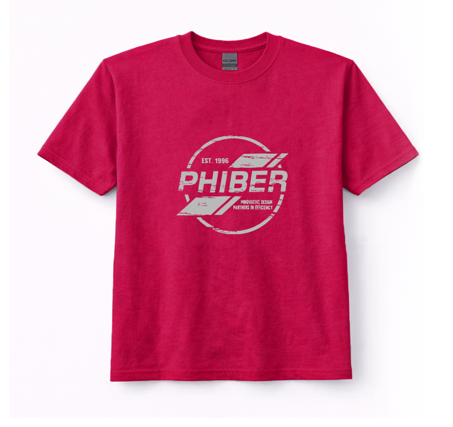 PhiBer Youth Bright Pink T-Shirt - XL - Ultra Cotton