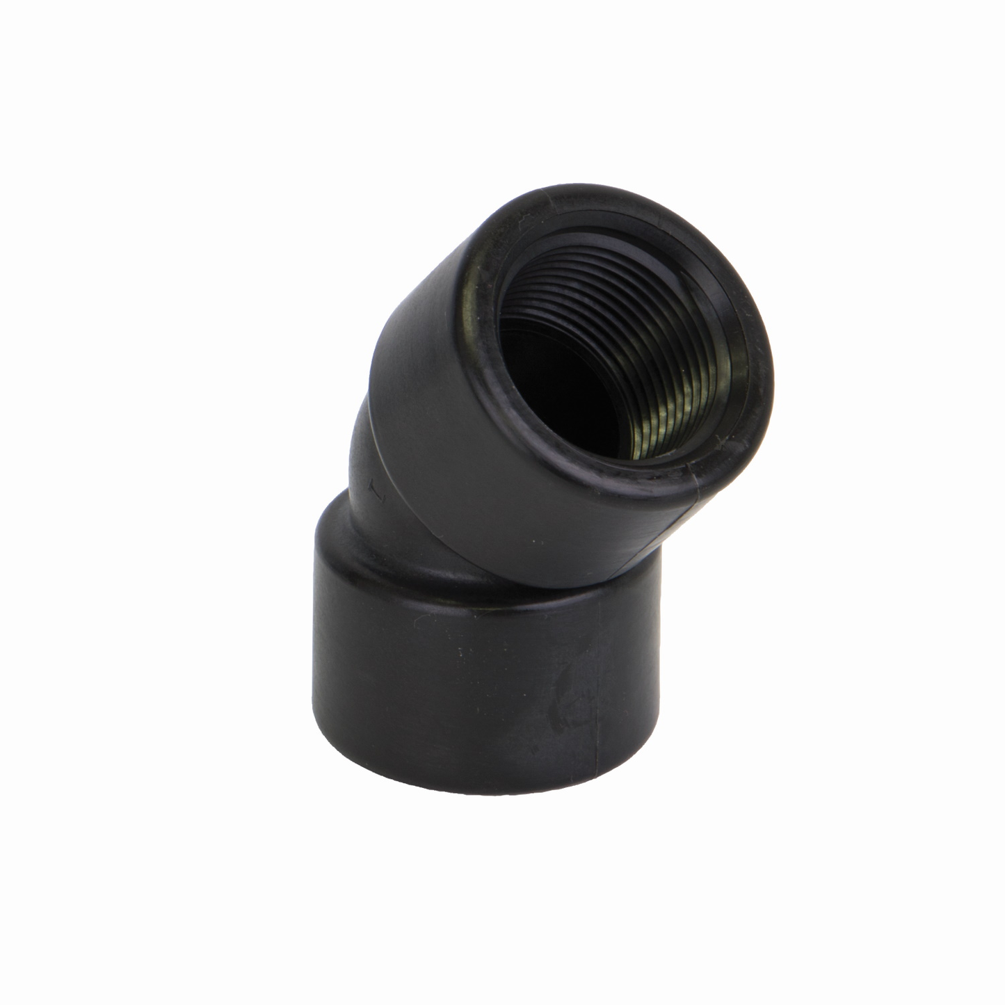 PP Elbow 45 DEG 1-inch FNPT X 1-inch FNPT | EL100-45 | Banjo Corporation | Category-Elbow, Connector Type-Female NPT, Material-Polypropylene