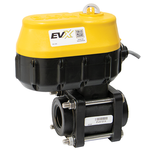 1-inch EVX Bolted 0.75S WWC 3W 24V | EVX10124 | Banjo Corporation | Category-Valve, Connector Type-Female NPT, Material-Polypropylene