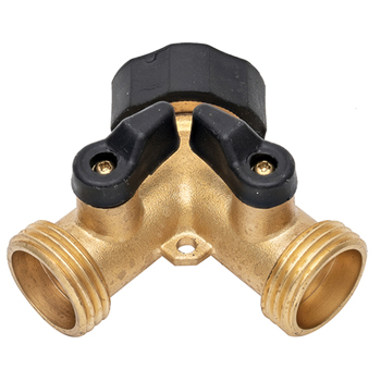 Y COUPLINGS FORGED BRASS WITH VALVES | G07Y77BV | Greenline Hose & Fittings | Category-Tee, Connector Type-Female GHT, Connector Type-Male GHT