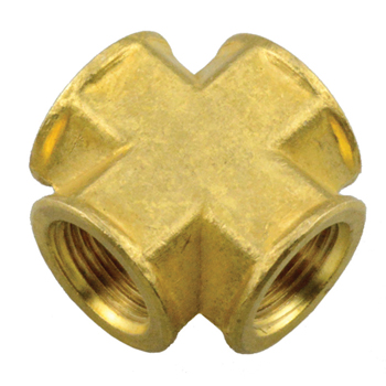 FEMALE PIPE CROSS 1/2-inch X 1/2-inch | G08X88B-08-08 | Greenline Hose & Fittings | Category-Cross, Connector Type-Female NPT, Material-Brass