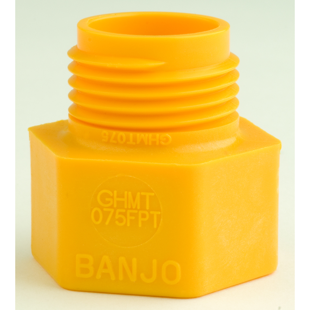 3/4-inch Female NPT X 3/4-inch Garden Hose Male Thread | GHMT075FPT | Banjo Corporation | Category-Adapter, Connector Type-Female NPT, Connector Type-Male GHT