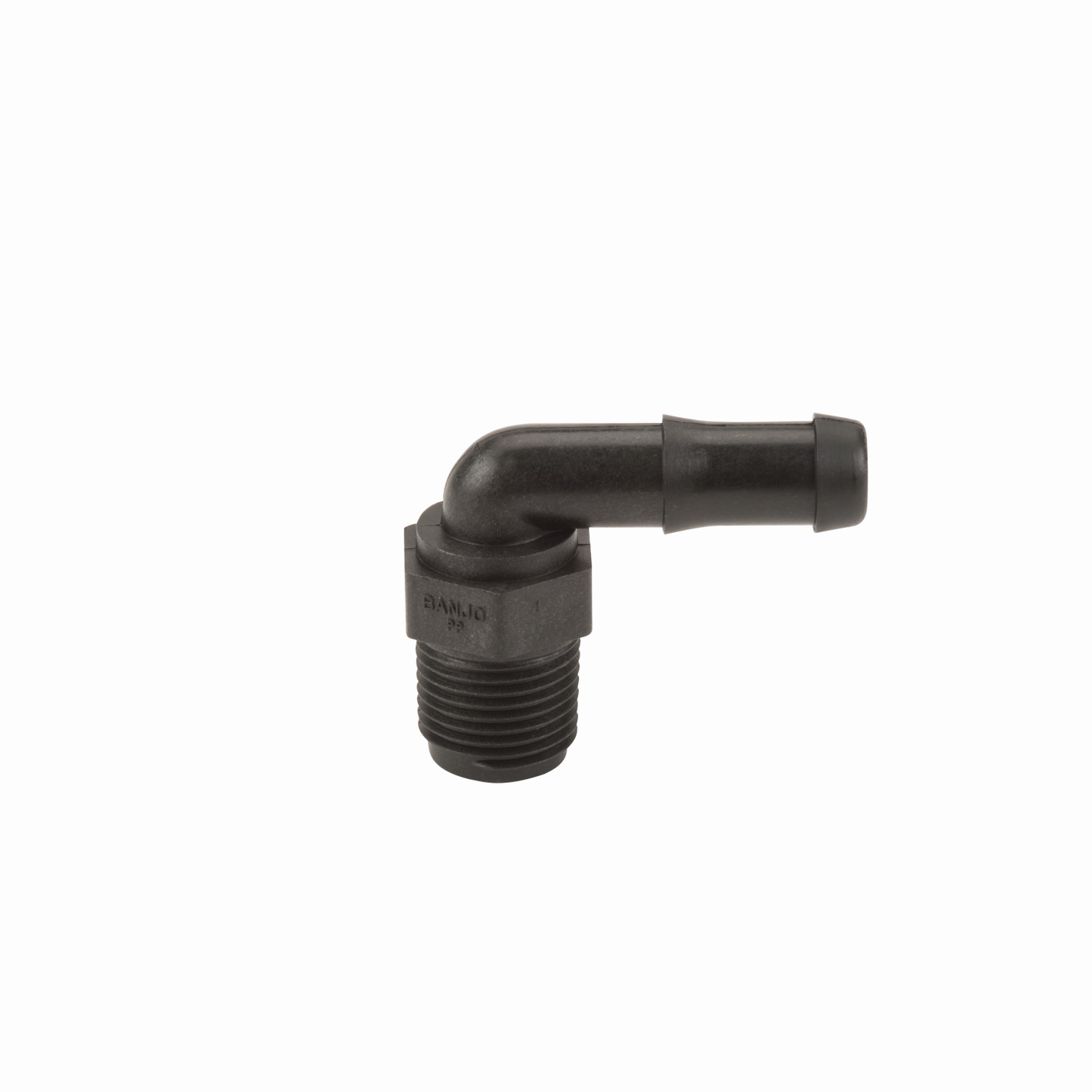 PP Elbow 90 DEG 1/2-inch MNPT X 1/2-inch HB | HB050-90 | Banjo Corporation | Category-Elbow, Connector Type-HB, Connector Type-Male NPT