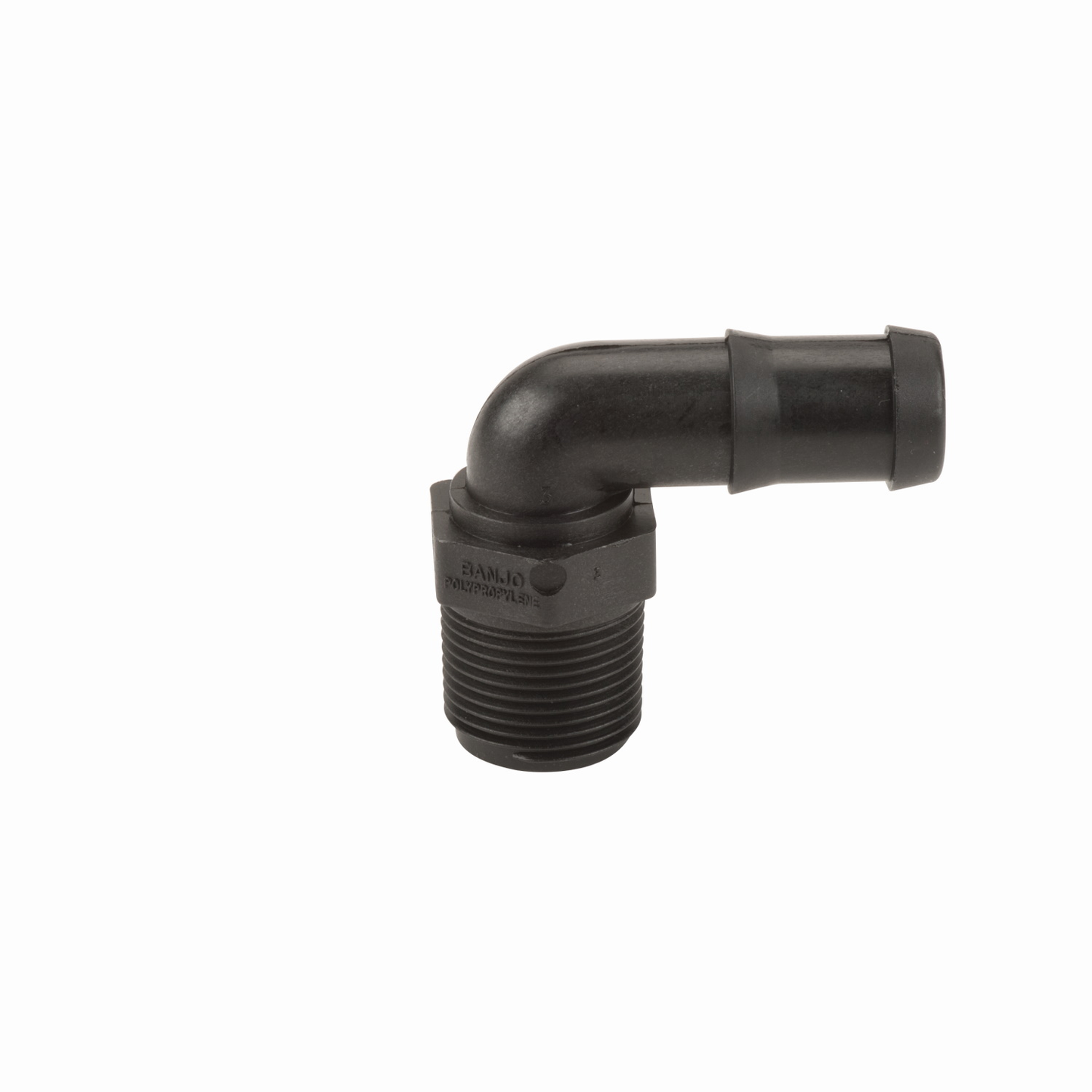 PP Elbow 90 DEG 3/4-inch MNPT X 3/4-inch HB | HB075-90 | Banjo Corporation | Category-Elbow, Connector Type-HB, Connector Type-Male NPT