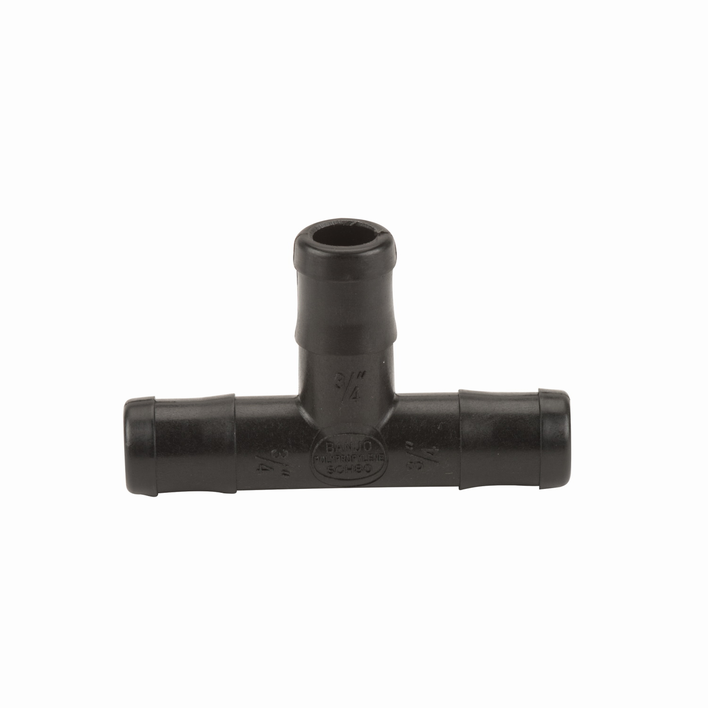 PP Tee 3/4-inch HB X 3/4-inch HB | HBT075 | Banjo Corporation | Category-Tee, Connector Type-HB, Material-Polypropylene