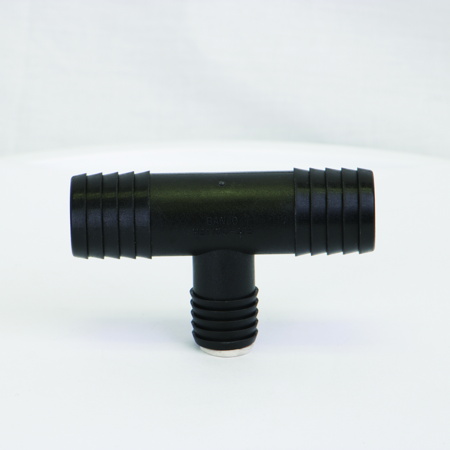 PP Tee Branch 1-inch HB X 3/4-inch HB | HBT100-075 | Banjo Corporation | Category-Tee, Connector Type-HB, Material-Polypropylene
