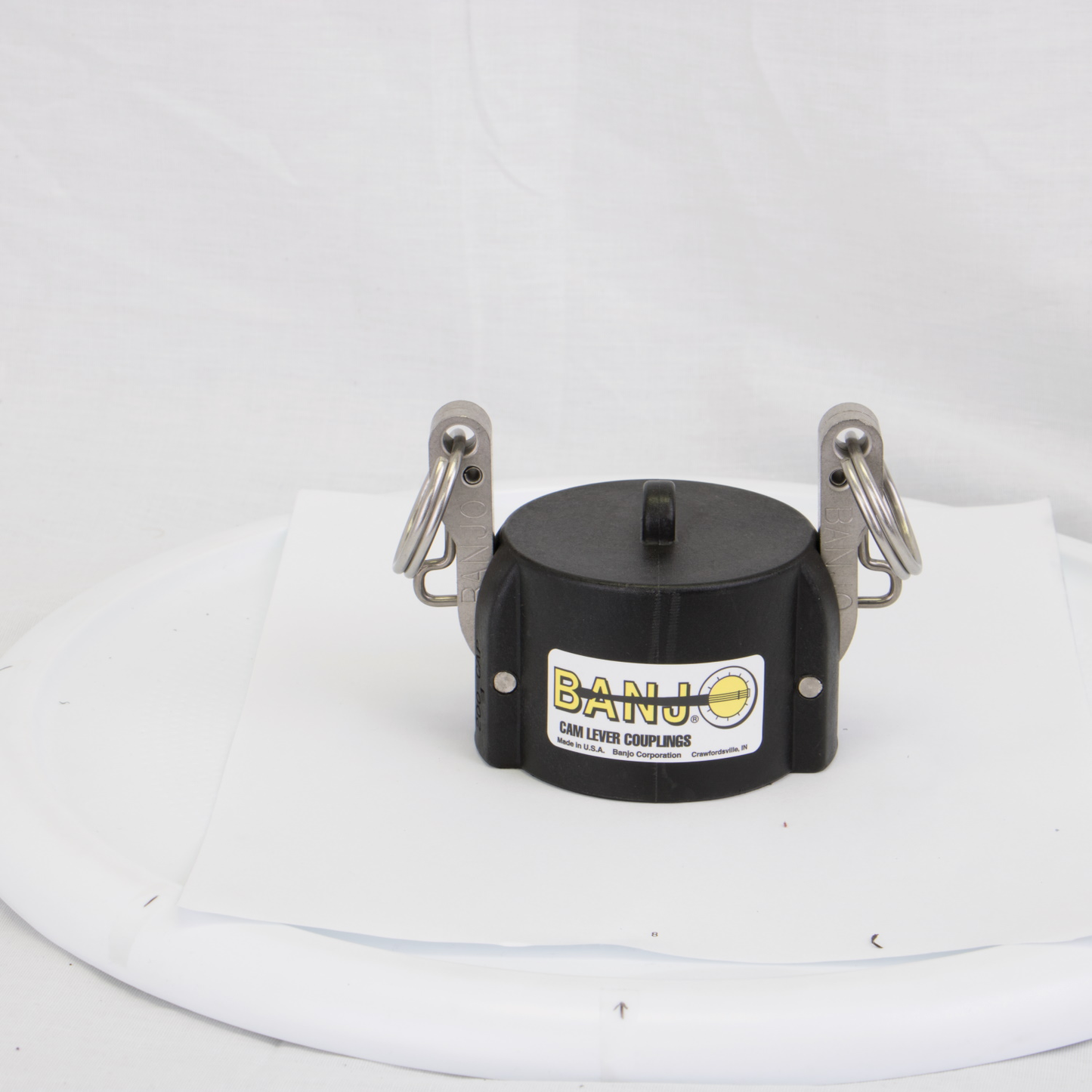 2-inch Cap w/ Locking Cam Arms | L200CAP | Banjo Corporation | Category-Cap, Connector Type-Female QDC, Material-Polypropylene