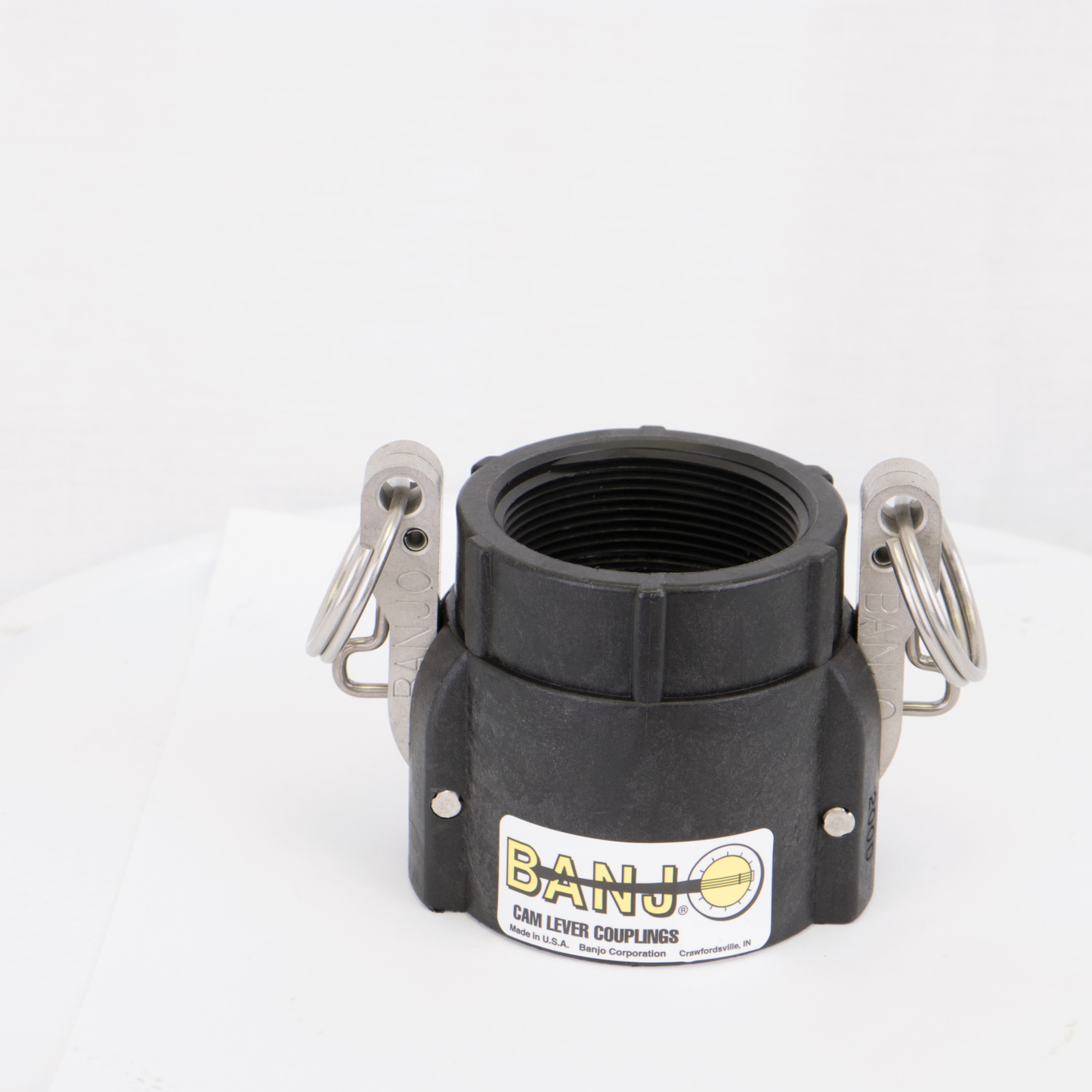 2-inch Female Coupling X 2-inch Female NPT w/ Locking Arm | L200D | Banjo Corporation | Category-Adapter, Connector Type-Female NPT, Connector Type-Female QDC