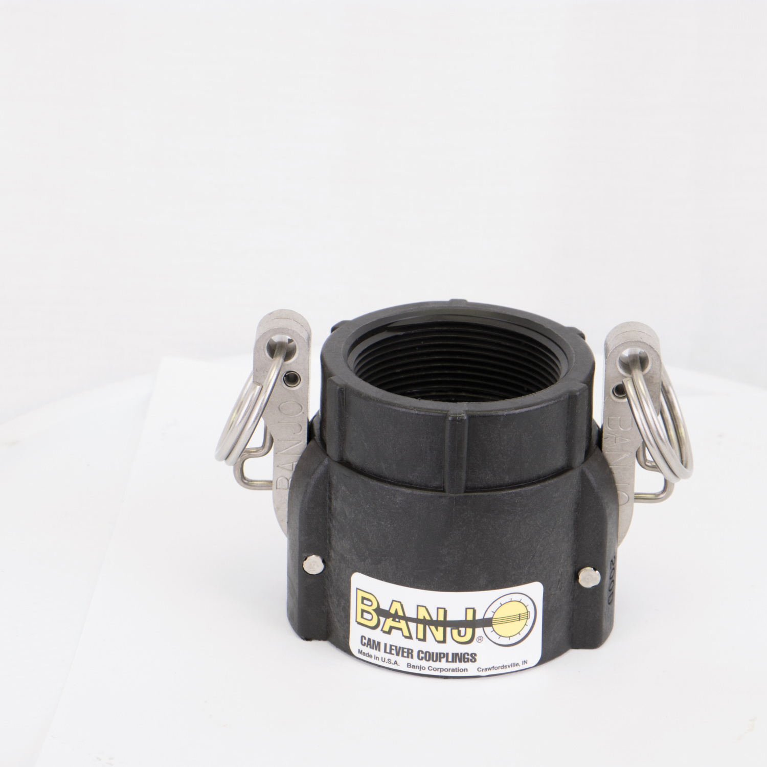 2-inch Female Coupling X 2-inch Female NPT w/ Locking Arm | L200D | Banjo Corporation | Category-Adapter, Connector Type-Female NPT, Connector Type-Female QDC