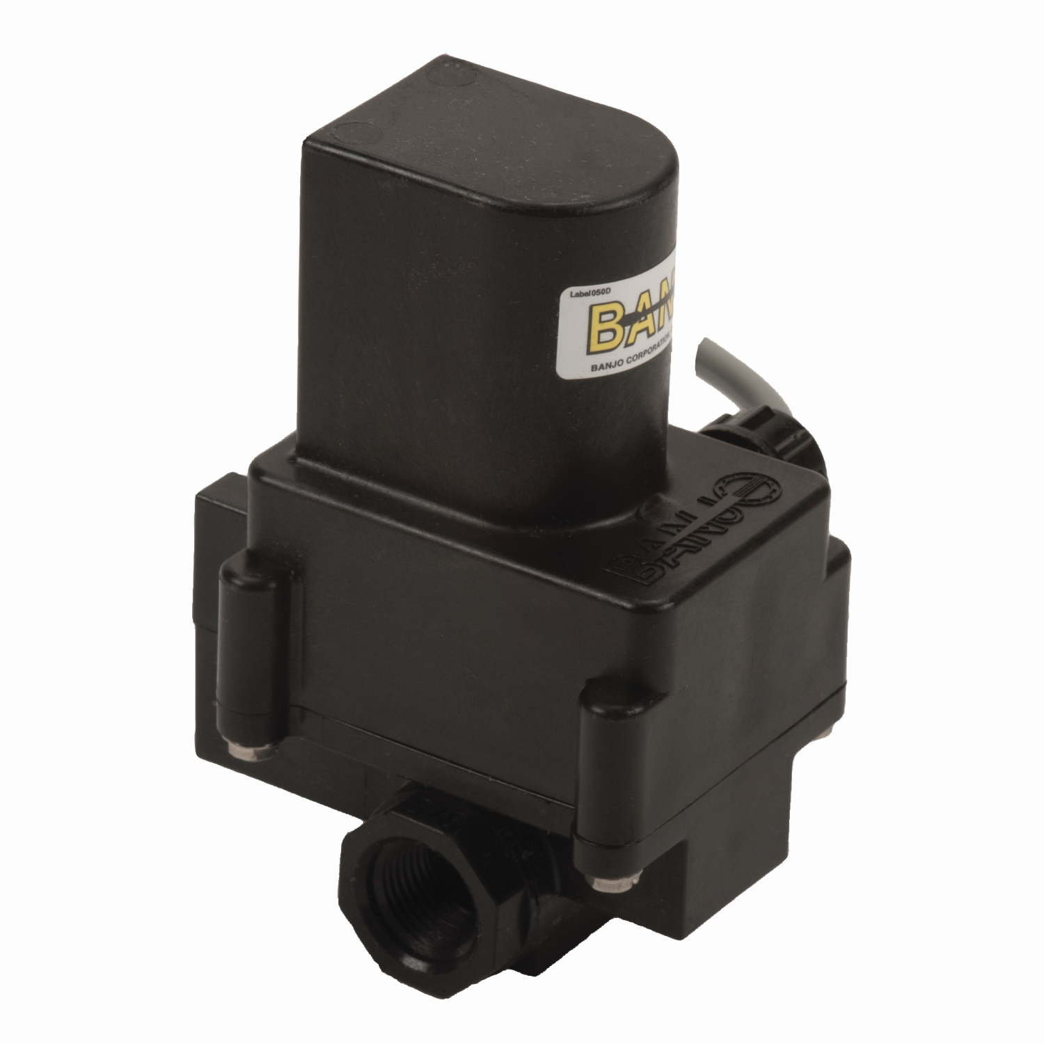 3/8-inch FP EV 3 Wire, 12VDC, EPDM | LEV038 | Banjo Corporation | Category-Valve, Connector Type-Female NPT, Material-Polypropylene