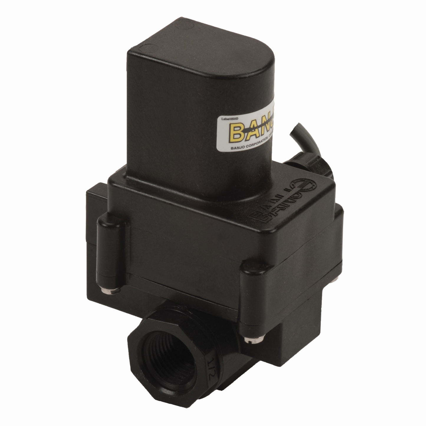 1/2-inch LEV On/Off 3W 12V EPDM | LEV050 | Banjo Corporation | Category-Valve, Connector Type-Female NPT, Material-Polypropylene