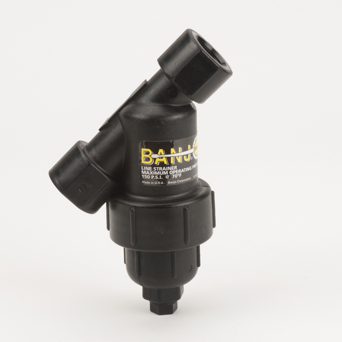 1/2-inch X 1/2-inch Y Strainer w/ 20 Mesh SS Screen | LS050-20 | Banjo Corporation | Category-Line Strainer, Connector Type-Female NPT, Material-Polypropylene