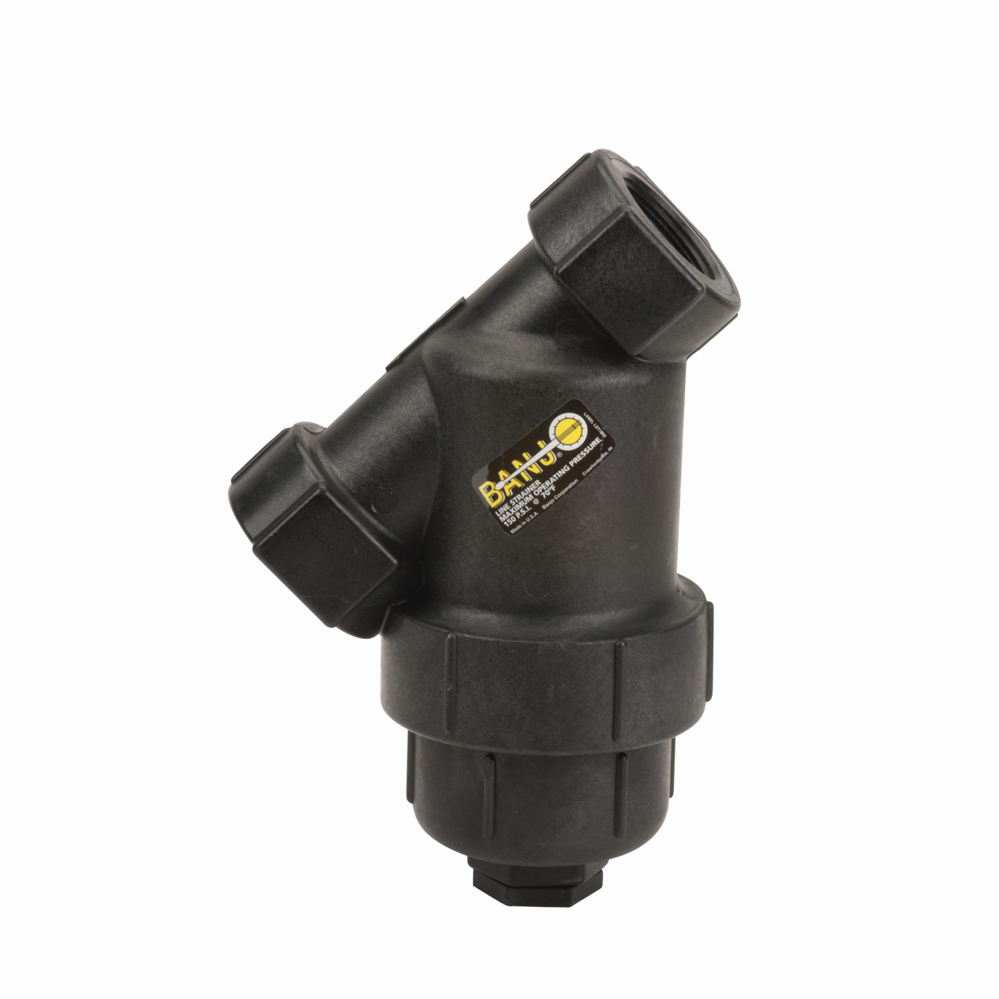 1 1/2-inch X 1 1/2-inch Y Strainer w/ 12 Mesh SS Screen | LS150-12 | Banjo Corporation | Category-Line Strainer, Connector Type-Female NPT, Material-Polypropylene