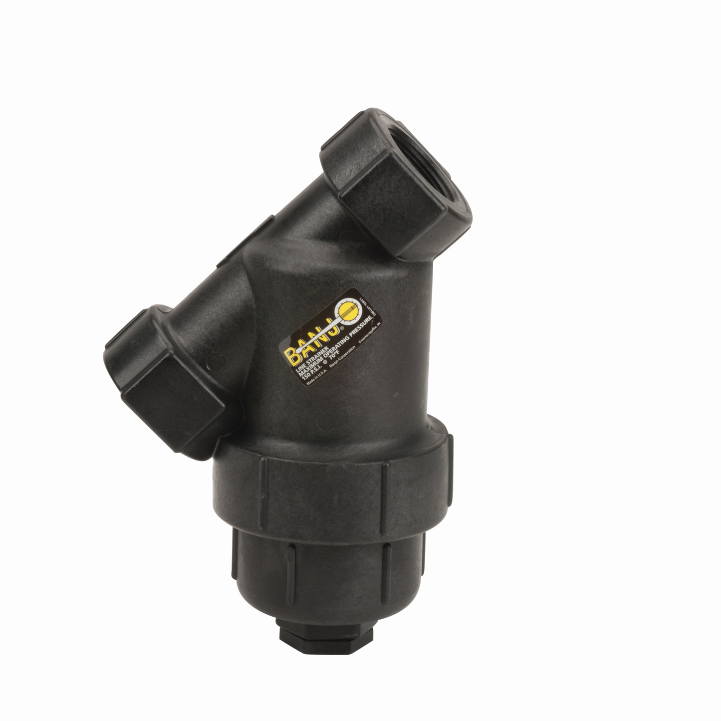 1 1/2-inch X 1 1/2-inch Y Strainer w/ 30 Mesh SS Screen | LS150-30 | Banjo Corporation | Category-Line Strainer, Connector Type-Female NPT, Material-Polypropylene