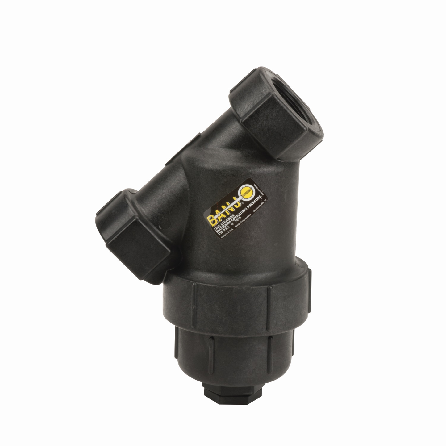 1 1/2-inch X 1 1/2-inch Y Strainer w/ 80 Mesh SS Screen | LS150-80 | Banjo Corporation | Category-Line Strainer, Connector Type-Female NPT, Material-Polypropylene