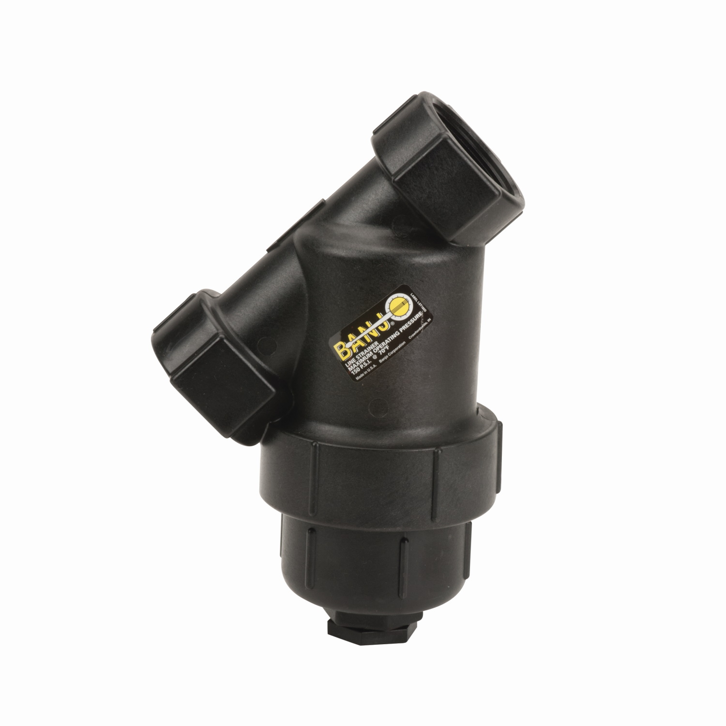 2-inch X 2-inch Y Strainer w/ 100 Mesh Poly Ribbed SS Screen | LS200-100 | Banjo Corporation | Category-Line Strainer, Connector Type-Female NPT, Material-Polypropylene