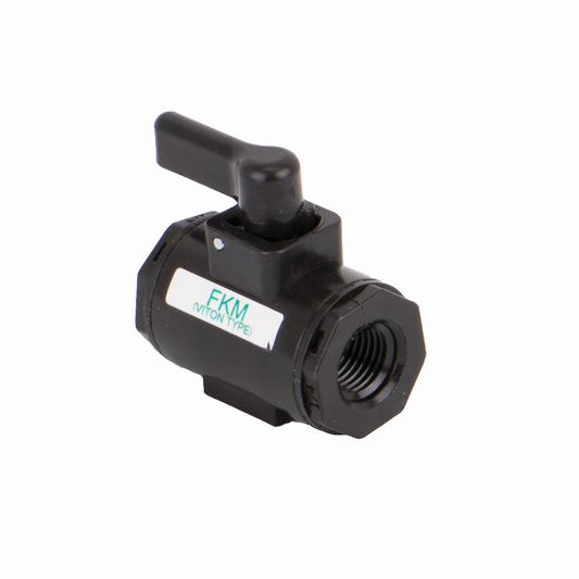 PP Valve Micro 1/4-inch FNPT X 1/4-inch FNPT | LV025V | Banjo Corporation | Category-Valve, Connector Type-Female NPT, Material-Polypropylene