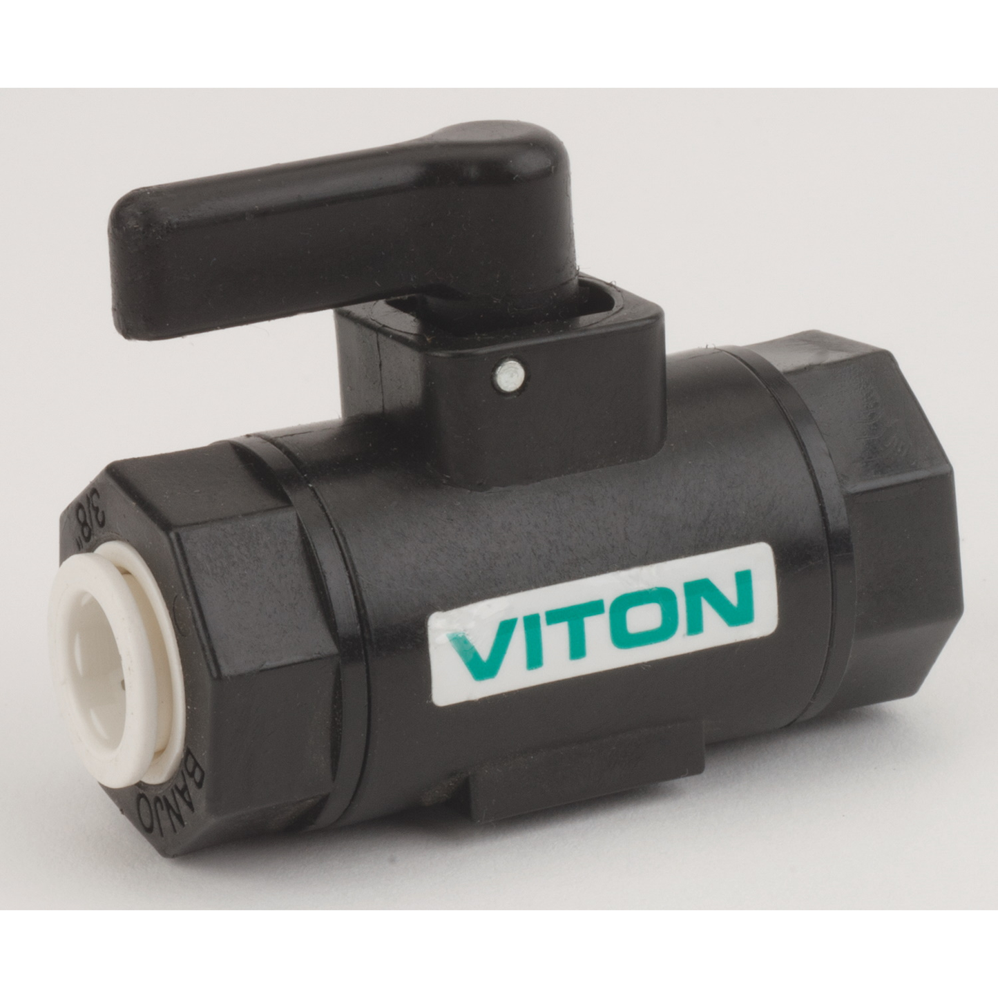 3/8-inch FML Push Lock Micro Valve FKM | LVPL038V | Banjo Corporation | Category-Valve, Material-Polypropylene, Size-0.375-inch