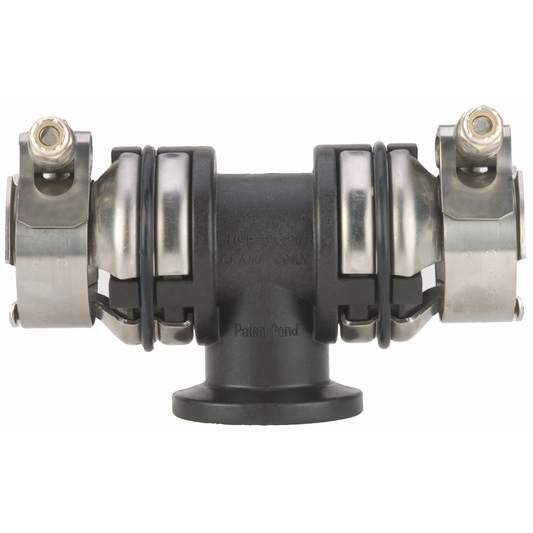 1-inch Flanged Pipe Adapter Tee | M100PAT | Banjo Corporation | Category-Adapter, Connector Type-Manifold Flange, Material-Polypropylene