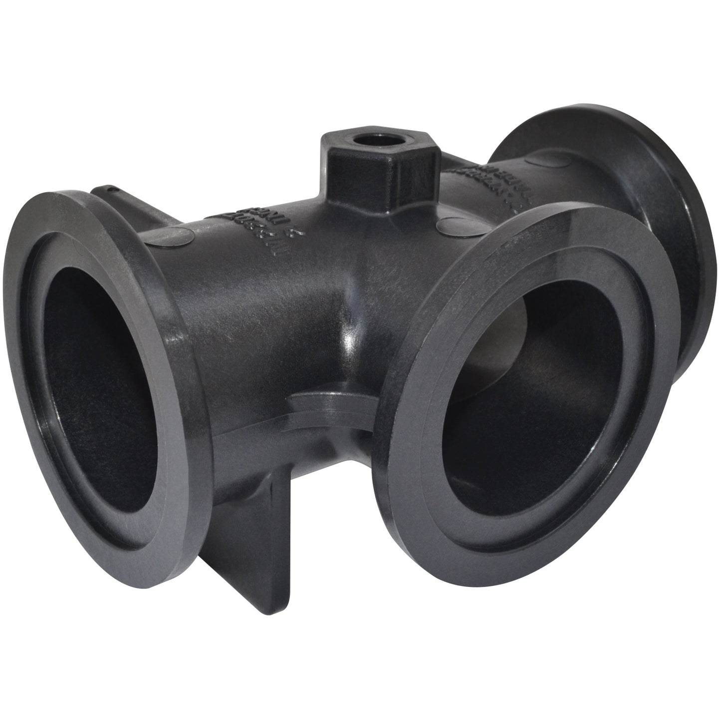 PP Tee 1-inch Flange X 1-inch Flange | M100TEE | TerreMax | Category-Tee, Connector Type-Manifold Flange, Material-Polypropylene