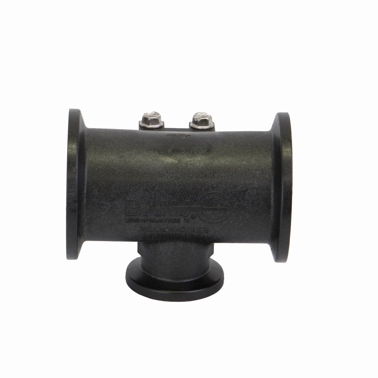 2-inch X 1-inch Manifold T w/ Bracket | M200100TEEB | Banjo Corporation | Category-Tee, Connector Type-Manifold Flange, Material-Polypropylene