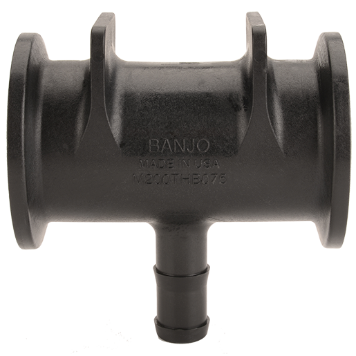 2-inch Manifold T X 3/4-inch Hose Barb | M200THB075 | Banjo Corporation | Category-Tee, Connector Type-HB, Connector Type-Manifold Flange