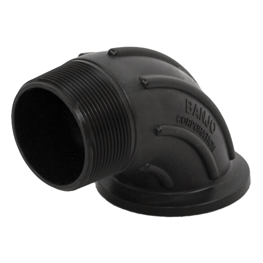 PP Sweep 2-inch FP FLG X 2-inch MNPT | M220MPTSWP90 | Banjo Corporation | Category-Sweep, Connector Type-Full Port, Connector Type-Male NPT