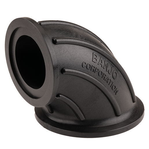 PP Sweep 90 DEG 3-inch FLG X 2-inch FP FLG | M300220SWP90 | Banjo Corporation | Category-Sweep, Connector Type-Full Port, Connector Type-Manifold Flange
