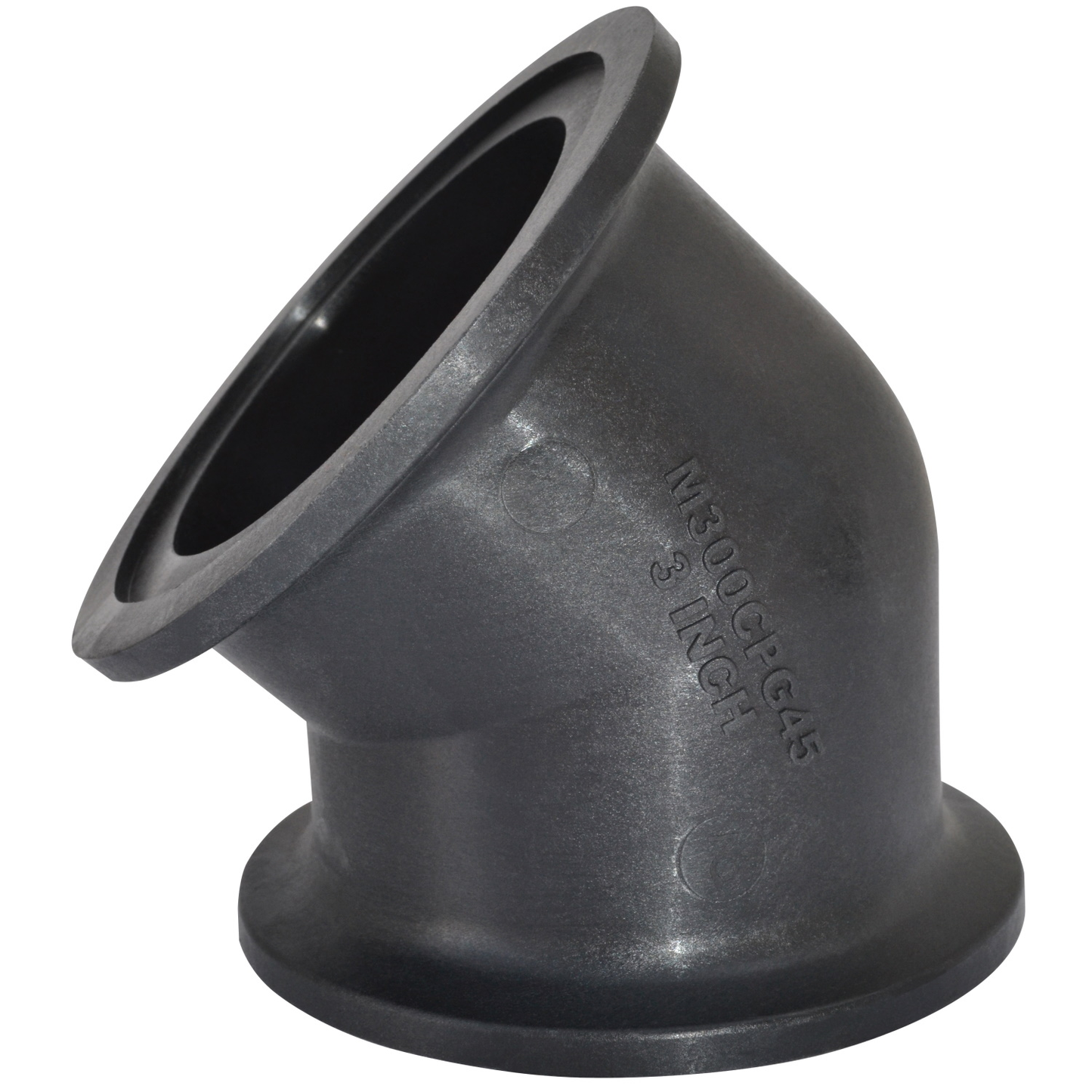 PP Elbow 45 DEG 3-inch Flange X 3-inch Flange | M300CPG45 | TerreMax | Category-Elbow, Connector Type-Manifold Flange, Material-Polypropylene