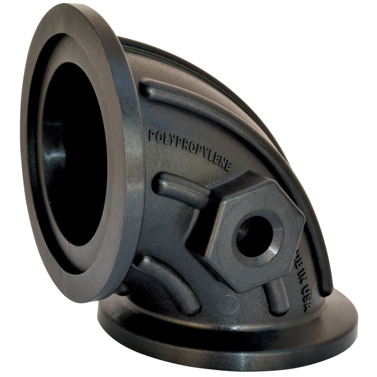 PP Sweep 3-inch Flange X 3-inch Flange | M300SWP90 | TerreMax | Category-Sweep, Connector Type-Manifold Flange, Material-Polypropylene