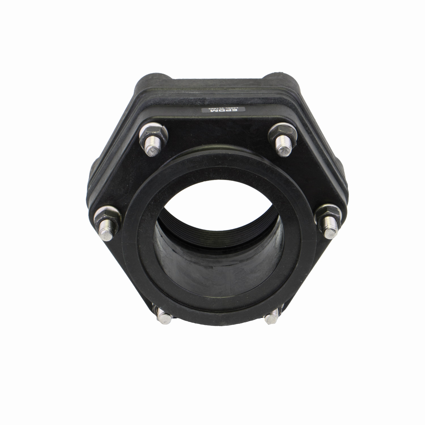 3-inch Flange X 3-inch Female Thread Bolted Tank Fitting w/ E | MBF300 | Banjo Corporation | Category-Bulkhead, Connector Type-Manifold Flange, Material-Polypropylene