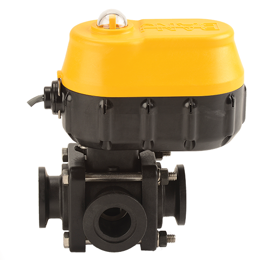 1-inch MEVX Side Load 3/4-inch SEC WWC 3W 24V | MEVX100SL24 | Banjo Corporation | Category-Valve, Connector Type-Manifold Flange, Material-Polypropylene