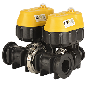 1-inch MEVX 2 Bank 2-inch In | MEVX102 | Banjo Corporation | Category-Valve, Connector Type-Manifold Flange, Material-Polypropylene