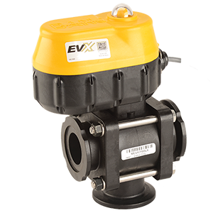 2-inch MEVX SP Bottom Load 1/2-inch SEC WWC 3W | MEVX200BL | Banjo Corporation | Category-Valve, Connector Type-Manifold Flange, Material-Polypropylene