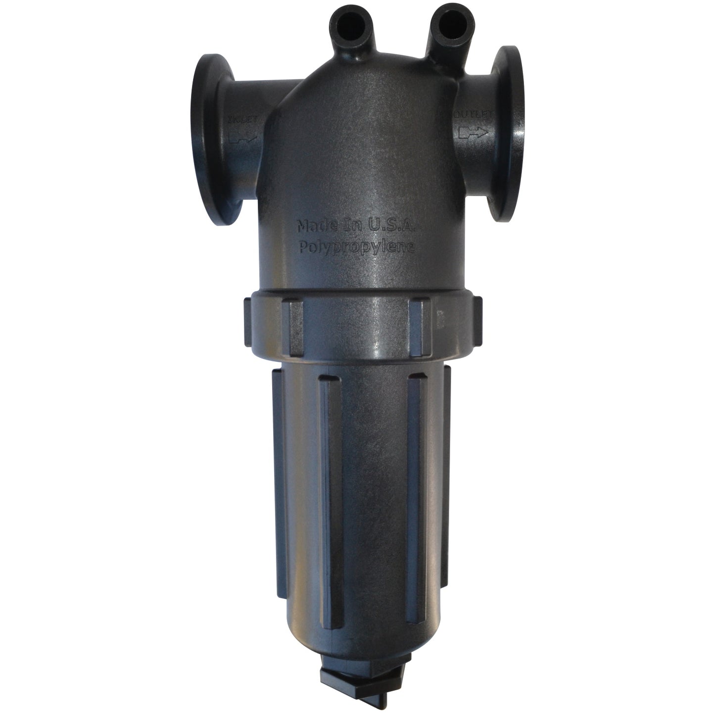 Line Strainer T 1-inch Flange 100 Mesh SS Screen | MLST100100 | TerreMax | Category-Line Strainer, Connector Type-Manifold Flange, Material-Polypropylene