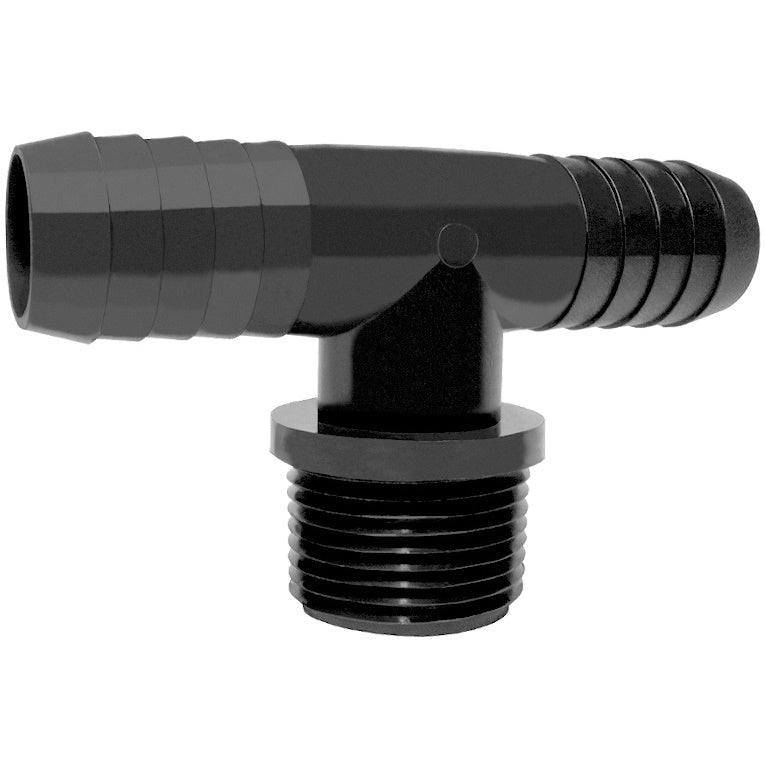 PP Tee 1-inch MNPT X 1/2-inch HB | MT1012P | TerreMax | Category-Tee, Connector Type-HB, Connector Type-Male NPT